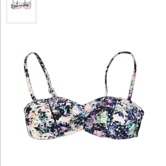 Badgley Mischka Fiona Shirred Swim Top Size 6 - Picture 5 of 9